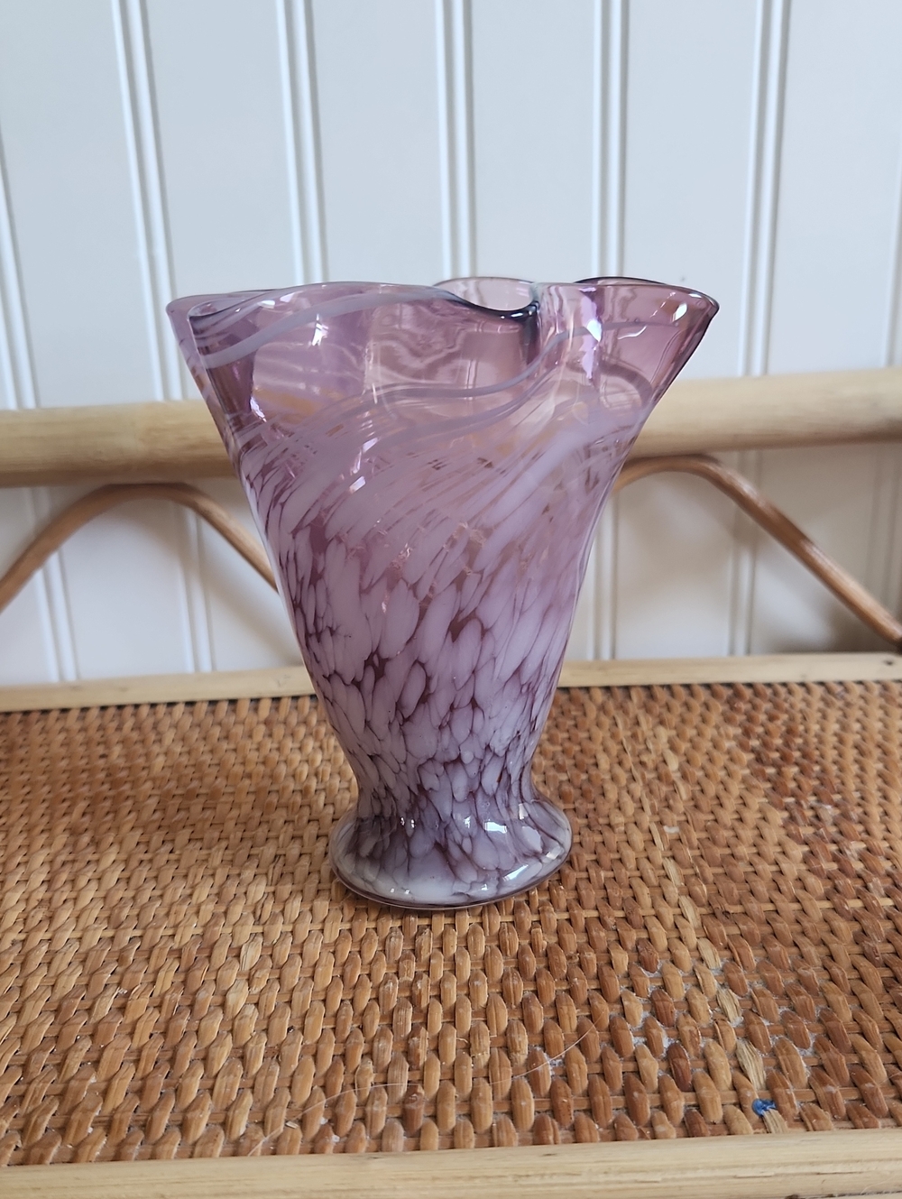 Beautiful Mauve Swirl Hankerchief Vase